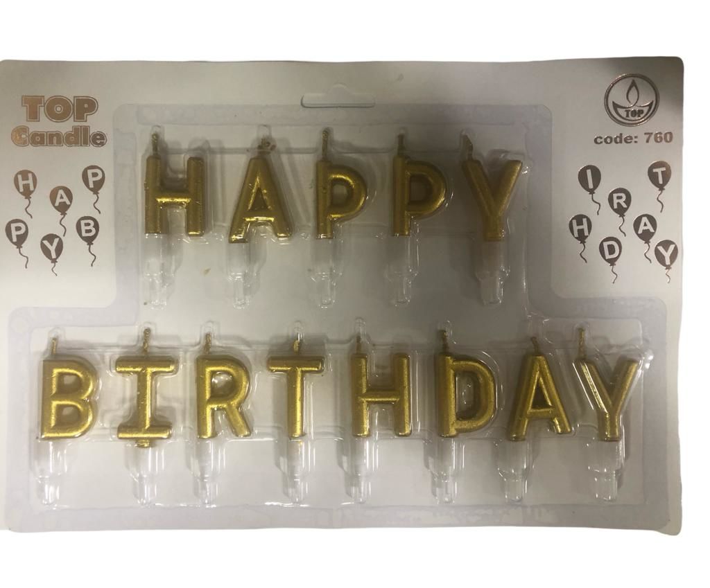 Sarı Happy Birthday Doğum Günü Mumu