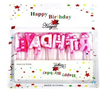 Pembe Happy Birthday Doğum Günü Pasta Mumu