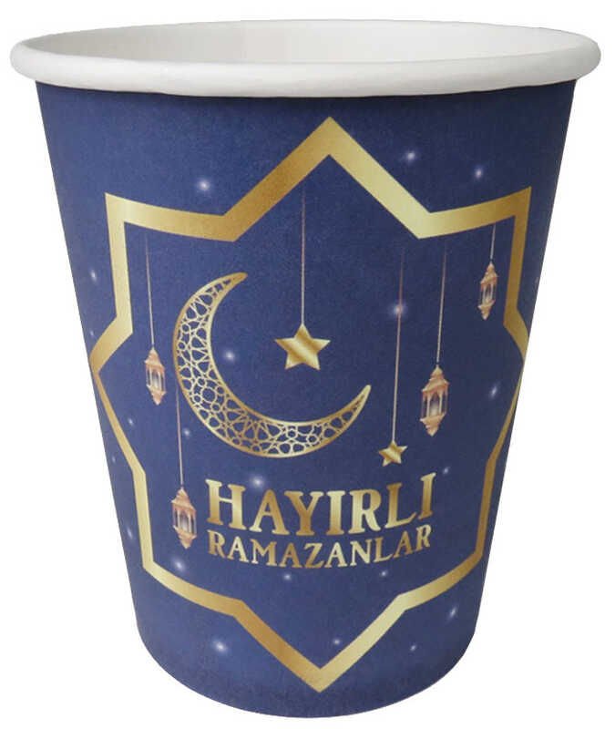 Hayırlı Ramazanlar Karton Bardak (8 Adet)