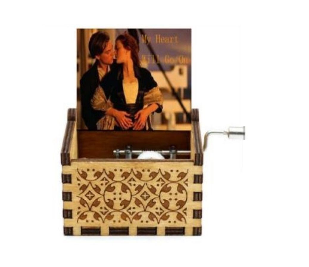 Ahşap Çevirmeli Mini Müzik Kutusu