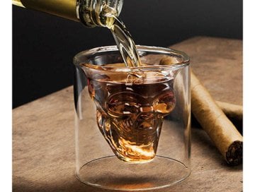 Skull Cup Kuru Kafa Cam Viski Bardağı (7 cm)