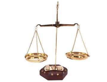 Dekoratif Ahşap Adalet Terazisi  (10 20 50 100 Gram)