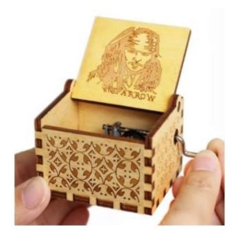 Ahşap Tasarımlı Çevirmeli Mini Müzik Kutusu