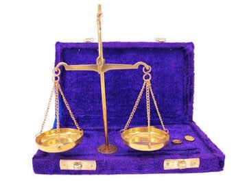 Dekoratif Adalet Terazisi Kadife Kutu (10 20 50 100 Gram)