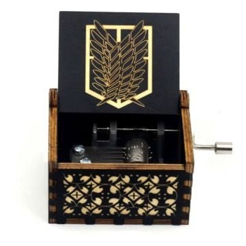 Ahşap Tasarım Dekoratif Çevirmeli Mini Müzik Kutusu