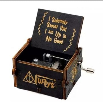 Mini Ahşap Tasarım Dekoratif Çevirmeli Müzik Kutusu