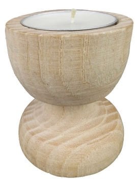 Kadeh Şeklinde Kütük Naturel Tealight Mumluk