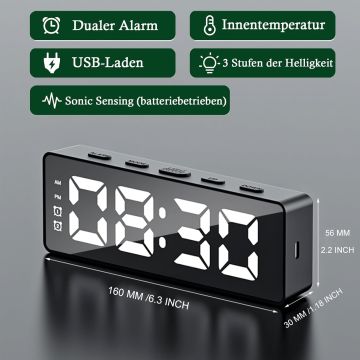 Dijital Led Ekranlı Alarmlı Masa Saati