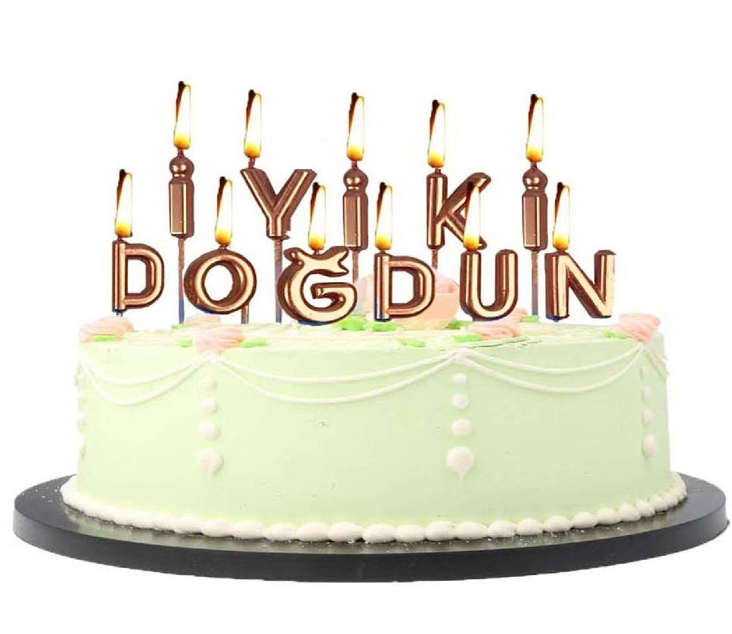 Rose Gold İyiki Doğdun Doğum Günü Pasta Mumu