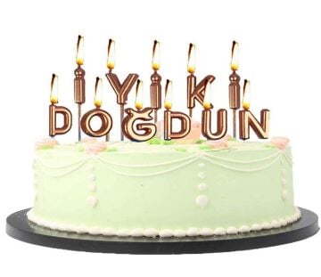 Rose Gold İyiki Doğdun Doğum Günü Pasta Mumu