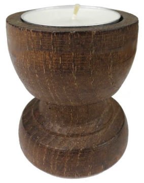 Kadeh Şeklinde Kütük Kahverengi Tealight Mumluk