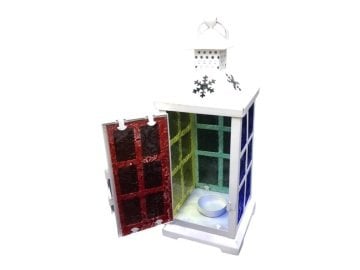 Dekoratif Otantik Metal Camlı Tealight Mumluk