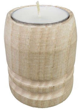 Silindir Şeklinde Kütük Naturel Tealight Mumluk