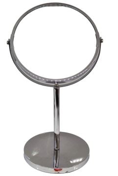 Masa Üstü Yuvarlak Metal Makyaj Aynası Çap 17cm (34 cm)