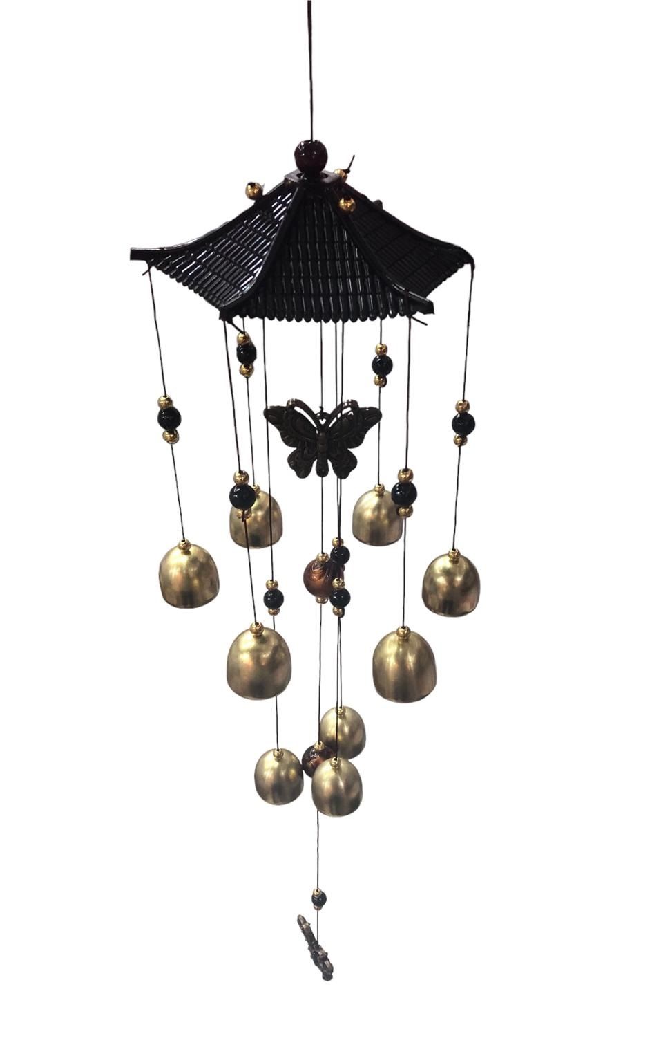 Metal Kelebek Tasarımlı Dekoratif Rüzgar Çanı(60cm)