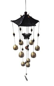 Metal Kelebek Tasarımlı Dekoratif Rüzgar Çanı(60cm)