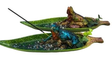 Polyester İguana Yeşil Dekorlu Çubuk Tütsülük