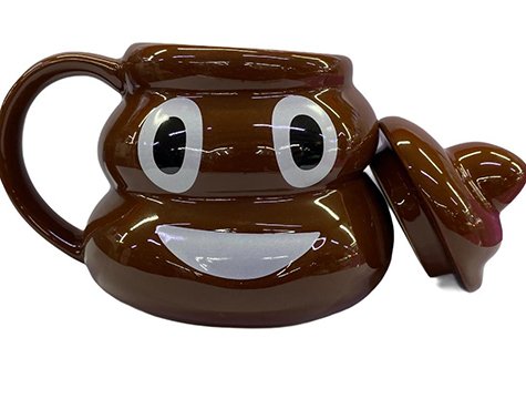 Emoji Kaka Tasarım Kapaklı Seramik Kupa Bardak