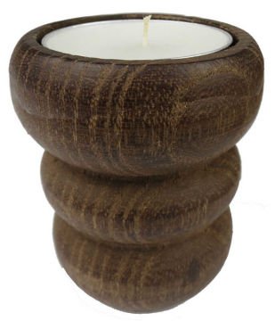 Oval Şeklinde Kahverengi Kütük Tealight Mumluk