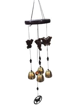 Metal Kelebekli Tasarımlı Dekoratif Rüzgar Çanı(55cm)
