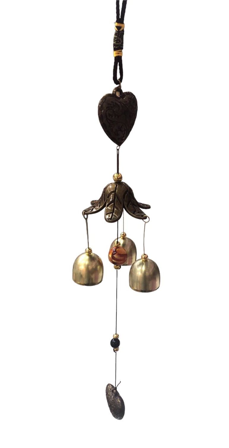 Metal Kalp Tasarımlı Dekoratif Rüzgar Çanı(40cm)