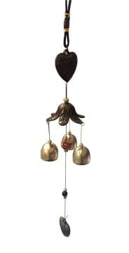 Metal Kalp Tasarımlı Dekoratif Rüzgar Çanı(40cm)