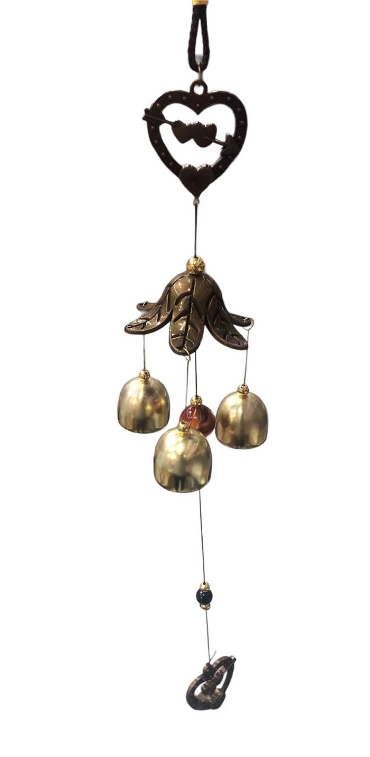 Metal Kalp Tasarımlı Rüzgar Çanı (45cm)