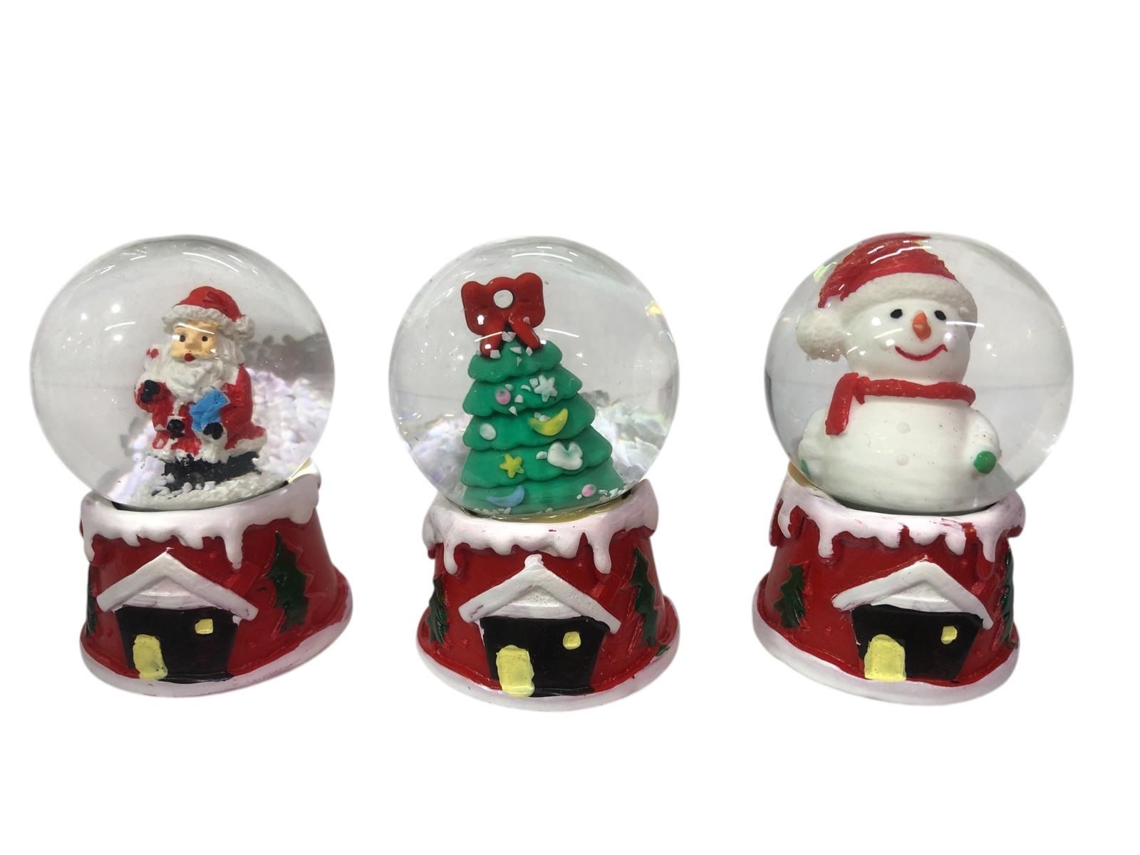 Mini Ev Şeklinde Yılbaşı & Noel Temalı Cam Kar Küresi