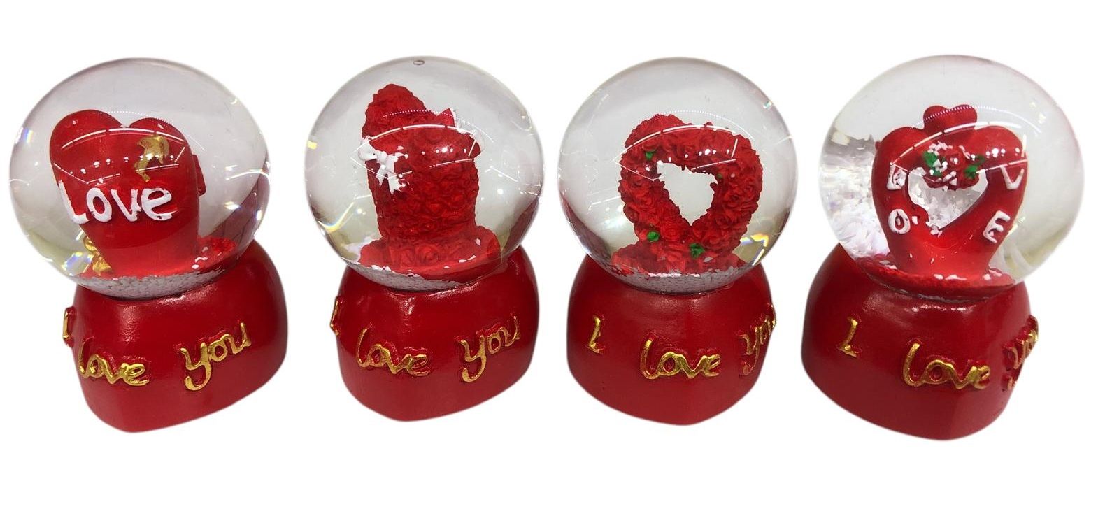 Dekoratif Mini Love Temalı Cam Kar Küresi