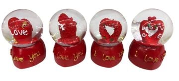 Dekoratif Mini Love Temalı Cam Kar Küresi