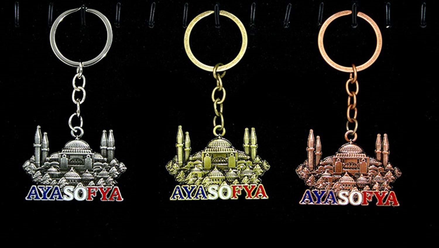 Ayasofya Cami Tasarımlı Metal Anahtarlık (10cm)