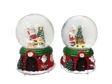 Işıklı Noel Baba ve Çam Ağcı Temalı Müzikli Cam Kar Küresi
