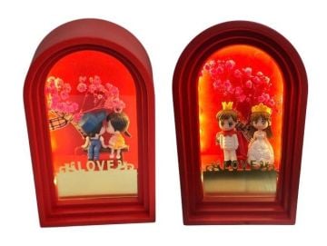 Işıklı Birbiri İle Öpüşen Love Sevgili Biblosu