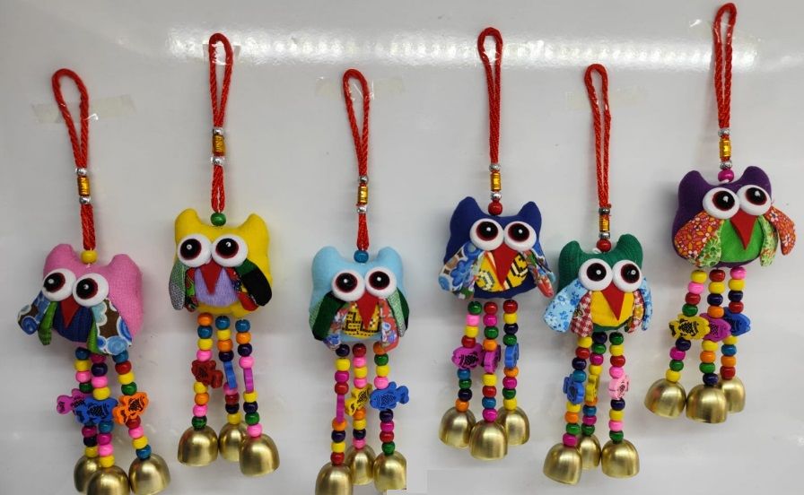 Dekoratif Peluş Baykuş Tasarımlı Rüzgar Çanı
