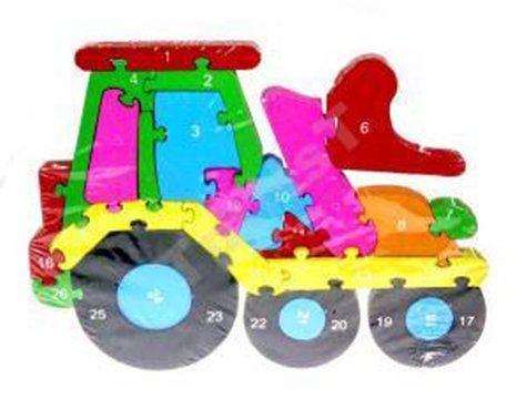 Ahşap Traktör Şeklinde Puzzle Yapboz
