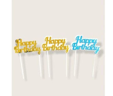 Doğum Günü Happy Birthday Pasta Süsü Yazısı (5 Adet)