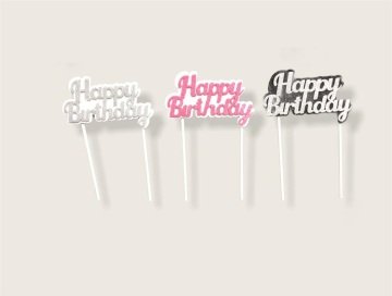 Doğum Günü Happy Birthday Pasta Süsü Yazısı (5 Adet)
