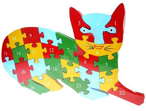 Ahşap Kedi Figürlü Puzzle Yapboz
