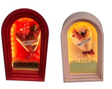 Dekoratif Işıklı Gül Buketi Love Sevgili Biblosu