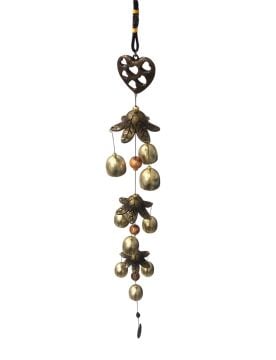 Dekoratif 3 Katlı Kalp Tasarımlı Rüzgar Çanı (75 cm)