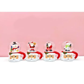 Mini Kulplu Noel Baba Kardan Adam Cam Kar Küresi