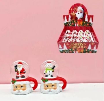 Mini Kulplu Noel Baba Kardan Adam Cam Kar Küresi
