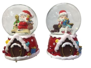 Dekoratif Ev Tasarım Noel Babalı Işıklı Müzikli Yılbaşı Cam Kar Küresi