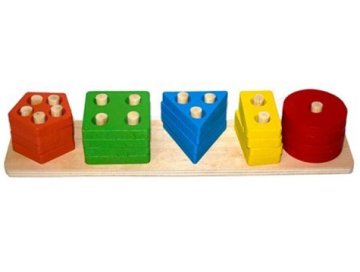 Geometrik Şekilli Ahşap Bultak Oyunu