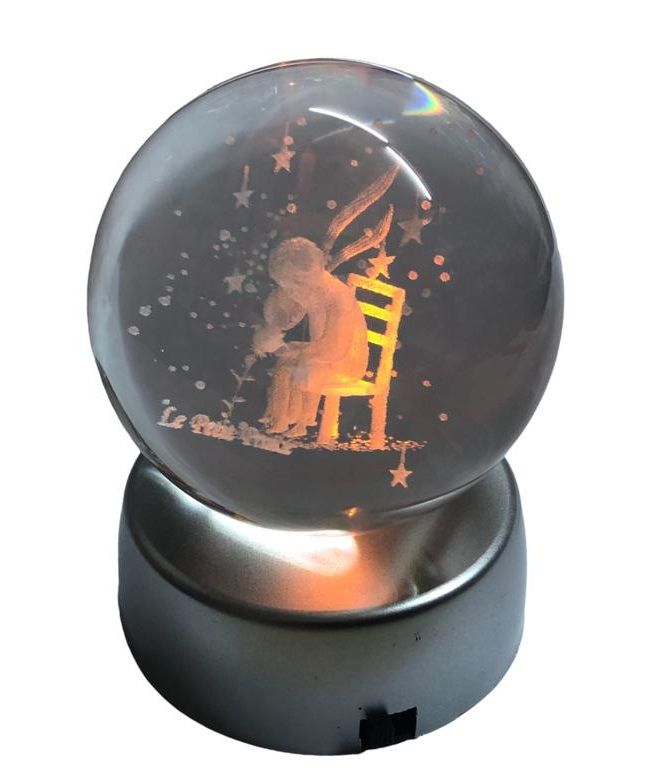 Kristal Cam Küre Renk Değiştiren Led Işıklı Le Petit Prince