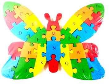 Ahşap Kelebek Figürlü Puzzle Yapboz