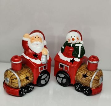 Yılbaşı Hediyesi Işıklı Tren Noel Baba Kardan Adam Biblosu