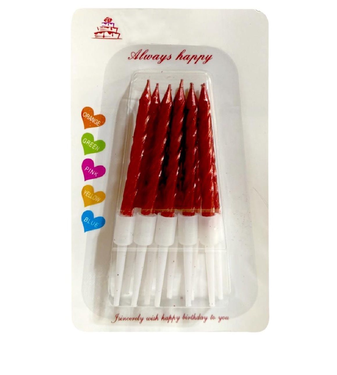 Kırmızı Küçük Burgulu Mum 10'lu (7.5 cm)