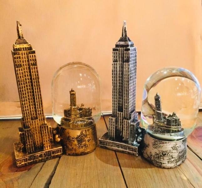 Dekoratif Işıklı Empire State Building Binası Biblo