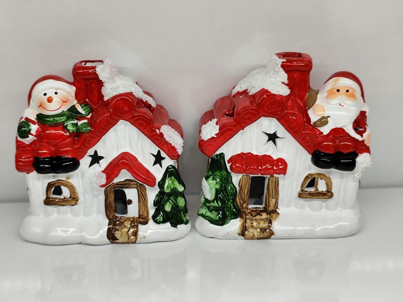 Yılbaşı Hediyesi Işıklı Ev Noel & Baba Kardan Adam Biblosu